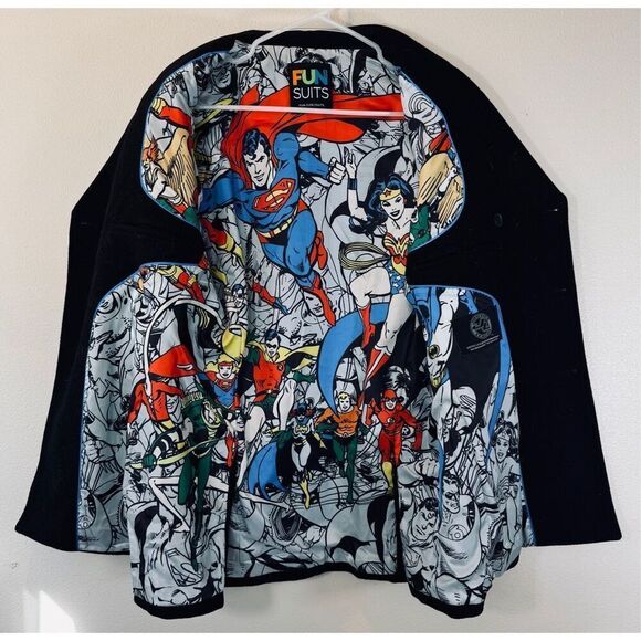 Fun Suits Justice League Wool Blend DC Comics Suit Sports Coat Men's Medium - Picture 4 of 11